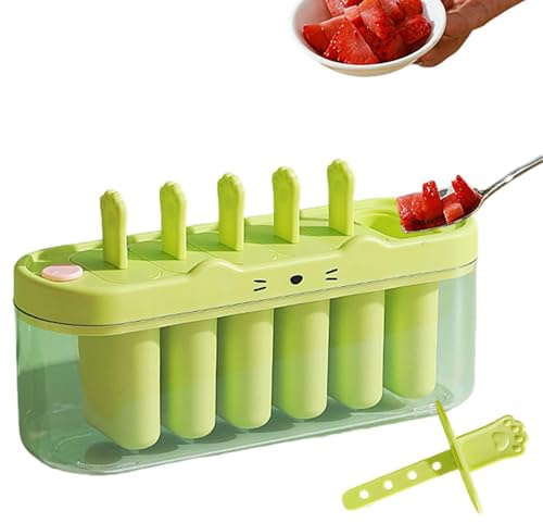 Stampo per Ghiaccioli in Silicone,Stampo da 6 Cavità per Dessert,Forma per Ghiaccioli e Gelati alla Frutta - per Famiglie Marmellata Yogurt Genitori Estate Feste Playdate Campeggio Vacanze Casa