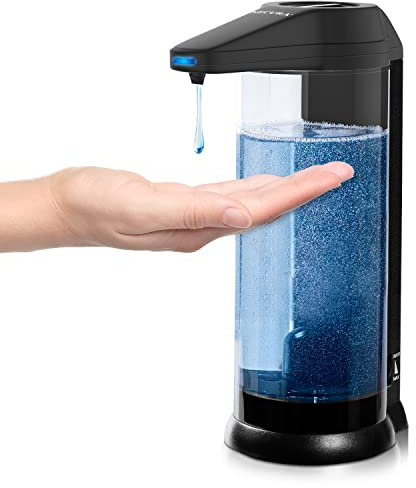 Secura 17oz Automatic Liquid Soap Dispenser, Touchless Battery Operated Hand Soap Dispenser with Adjustable Soap Dispensing Volume Control Dial, Personal Care Dispenser (Black)