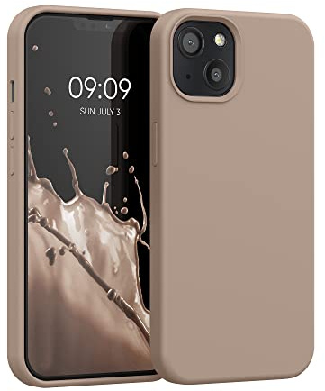 kwmobile fodral kompatibelt med Apple iPhone 13 fodral – TPU silikon telefonskydd med mjuk finish – cappuccino