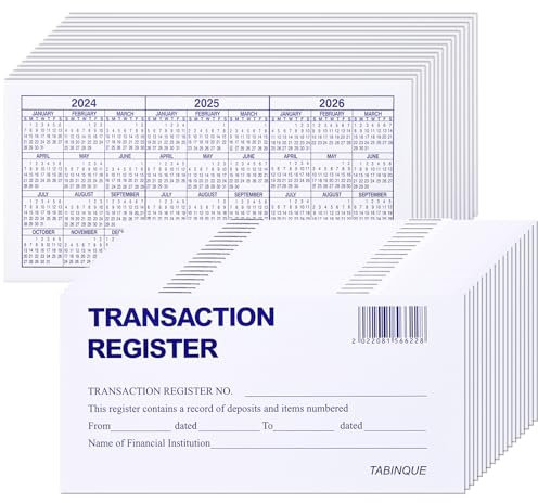 24 Stück Check Registers for Personal Checkbook, Easy to Read Checkbook Register