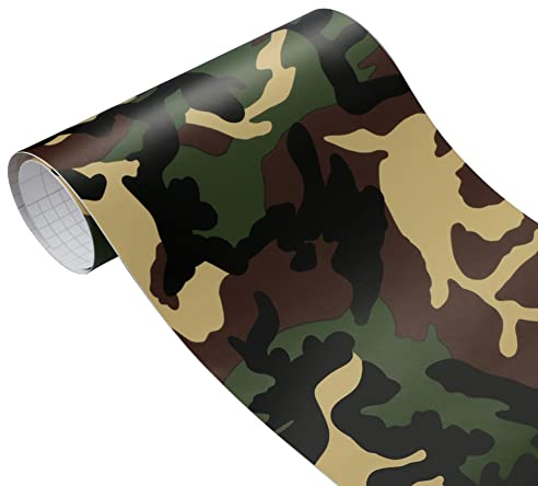 Camouflage Auto Folie,30cmx100cm Auto Vinylfolie Selbstklebende Tarnung Fahrzeug Lackschutzfolie Wasserdichter Auto Schutz Folie Autoaufkleber für Auto SUV LKW Bike Motorrad Boot Laptop