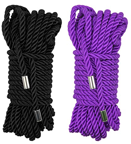 Coldairsoap Soft Silk Rope, Twisted Trim Nylon Cord, Shibari Rope, Japanese Ropes Kit for Beginners and Experienced Riggers for Simple and Complex Knots Twisted Satin Shiny Cord