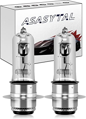 Asasytal H6M P15d-25-1 35W Kit di Sostituzione Lampadine Alogene per Fari Abbaglianti/Anabbaglianti, Lampada a Luce Gialla Originale 3000K per 12V Auto Moto/Scooter ATV Quad Bike Lampadina, 2 Pezzi