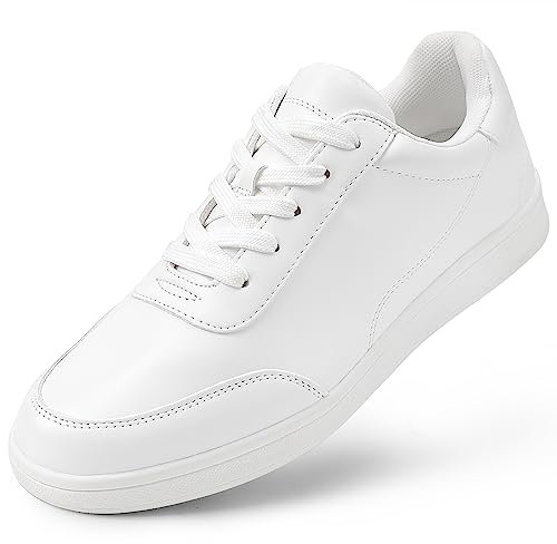 MIXIN Women Fashion Sneakers Lace Up Sneakers Low Top Casual Shoes for Women White Size 8