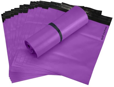 G4GOODS® - 100 Purple Parcel Bags and Postage Bags (6.5 x9'') - Self Seal Strong Mailing Bag - Eco-Friendly Plastic Packaging for Clothes and Parcels. Perfect for Courier Shipping Bag