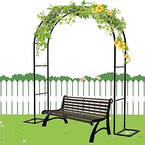 Arco da Giardino in Metallo,Arco per Rose per Piante Rampicanti,Resistente Padiglione da Giardino,Traliccio,Pergolati alle Intemperie E Autoportante,con Base,Facile da Montare,Verde,W3.5M*H2.2M