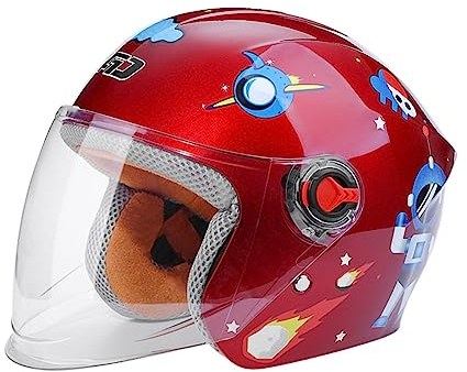 Kinder-Motorradhelm, Niedlicher Scooter-Licht-Moped-Halbgesichtshelm, DOT-Geprüft, Geeignet Für Kinder Im Alter Von 2–9 Jahren, Four Seasons Universal A,55-58CM