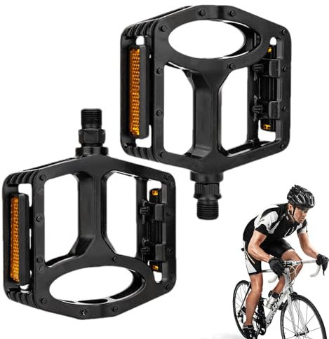 Kixolazr Rennradpedale, Fahrradpedale aus Metall, Flache Pedale Radfahren Fußstütze, Fußstützenpedal aus Aluminiumlegierung, leichtes Fahrradpedal, rutschfestes Fahrradtrittbrett für Mountain Road