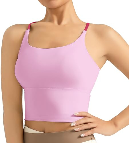ATRACTIVOLL Femmes Débardeur de Sport, Débardeur de Base sans Manches, Respirant et Léger pour la Gymnastique, Débardeur Court Décontracté avec Bretelles en Spaghetti