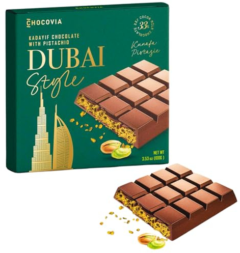 PREISSIEGER! Dubai Style Schokolade mit natürlichen Pistazie & Kunafeh - Nach Leckeren Rezeptur! Virale Hype Schokolade - SUPER Schneller Versand (100g Schokoladen Tafel)