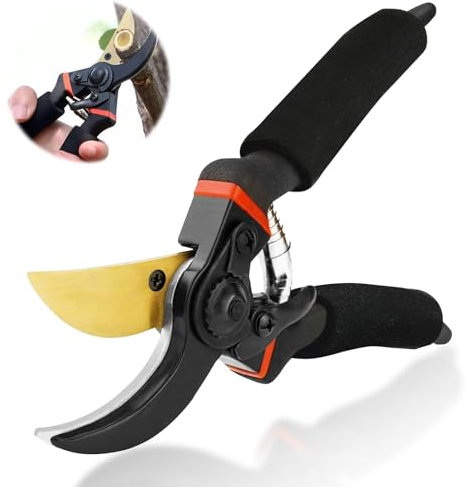 panemy Sécateur de Jardin, Coupe Branche, sécateur à dérivation Sécateur à Lame Franche, Cisailles à Haies, Rochet Sécateurs Outillage de Jardin, pour Branches,Plantes,Fleurs, Lame en Acier Inoxydable