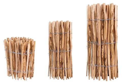 Staket Av Hasselträ 90×500 cm Rullstaket Trädgårdsstaket Rabattkant Dekorativt Trästängsel Sektioner Naturmaterial Flätat Staket För Trädgård Odlingsbädd Lattenavstånd 4-5 cm