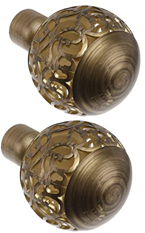 SOIMISS 2 Pezzi Accessori per Tende in ABS Oro, Terminali per Bastoni per Tende Installazione Facile e Design Elegante per Decorazione Casa