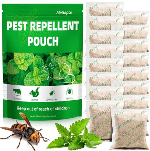 Peppermint Oil Wasp Repellent -16 pcs Wasps Deterrent Indoor Outdoor Safe for Pet and Human, Natural Wasp Repellant for Mosquitoes Fruit Fly Ant Wasp and Bee
