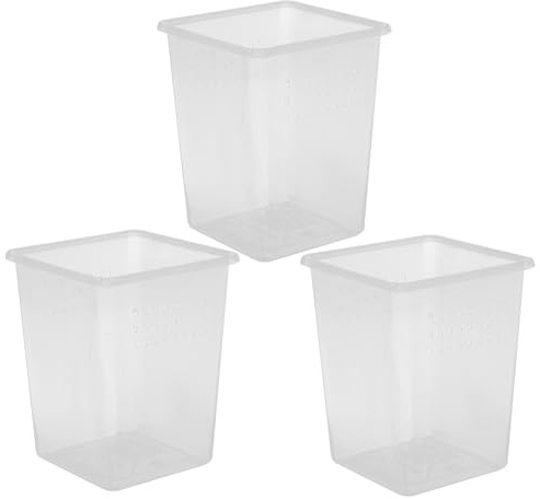 WEKADRIN Small Reptile Habitat Enclosures 3pcs Feeding Bins for Tarantulas and Arachnids, Plastic Incubators Suitable for Arboreal Insects and Exotic Pet Breeding