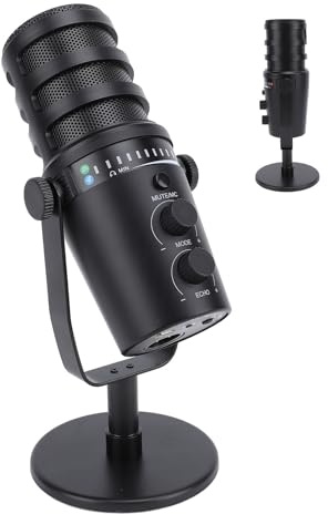 BONKZEBU Inspelning Av Live-mikrofon, Gaming Podcast Streaming USB PC-kondensatormikrofon med Quick Mute, Podcast-mikrofon med HIFI-chip, USB- med Brusreducering
