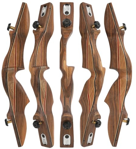 PYMUST Riser para Arco recurvo ILF de 15 Pulgadas - Empuñadura de Madera para diestros, Equipo Profesional de Tiro con Arco para competición y prácticas de Tiro al Blanco