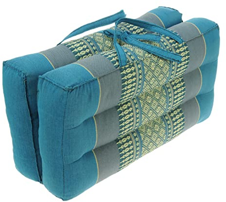 Namesakes Kapok Yoga Block Meditation cushion – Foldable Support Bolster - Blue Tones