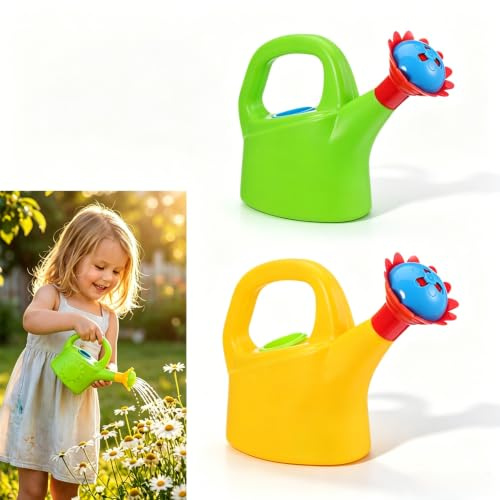 Toddmomy 2pcs Kids Watering can Toy - Plastic Watering Kettle for Bath, Beach, Garden Play, Random Color, Easy Grip Handle, 5.89x7.27x3.93inch (Random Color)