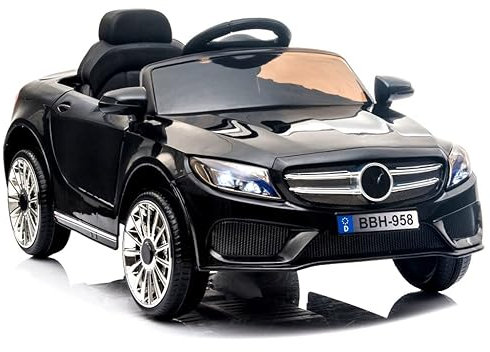 Playhouse Kinder Elektroauto Cabrio GT, für Kinder mit USB LED, Kinderauto Kinderfahrzeug (Schwarz)