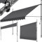 tectake® Klemmmarkise mit Handkurbel, Balkon Markise ohne Bohren, Markise höhenverstellbar, UV-beständig, wasserabweisend, Terrassenüberdachung, Sonnenschutz Terrasse & Balkon, 350 cm - schwarz/grau