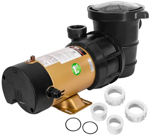 XtremepowerUS - 1.5HP 2-Speed Variable Pool Pump High Flow Above Ground Pool Pump, Large Strainer with Slide Fit Set