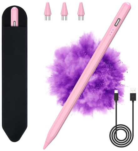 Penna per Tablet Android Universale Compatibile con Samsung/Lenovo/Huawei/Mi/iPhone e Altri Telefoni Cellulari, Stilo Sensibile All'Inclinazione (Rosa)