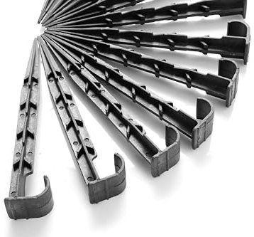 Outdoor Garden Pegs for Drip Irrigation Line, Weeping Pipe, Soaker Hose, Heavy-Duty Plastic Landscaping Stakes, Anti-Pull Gardening Anchors, Universal (Irrigation Pegs 15cm, 20)