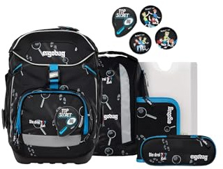 ergobag Pack Set ergonomischer Schulrucksack flexibel 6-teilig Set 1. Klasse Grundschule für Mädchen und Jungen