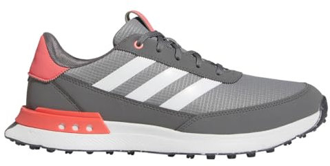 adidas Golf herr 2024 S2G spikeless vattentäta återvunna lätta golfskor, Grå tre vita försedda, 44 2/3 EU