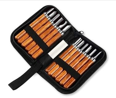 ZSjing 12 Unids/Set Mango De Madera Tallado Cincel Bisturí Herramientas Conjunto Cortador Cuchilla De Talla De Madera Juego De Herramientas De Mano