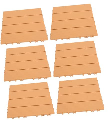 Angoily 11pezzi Piastrelle Interlocking Per Pavimenti Esterni Pavimento Imitazione Legno Per Giardino Balcone e Patio Facile Installazione e Resistente Agli Agenti Atmosferici