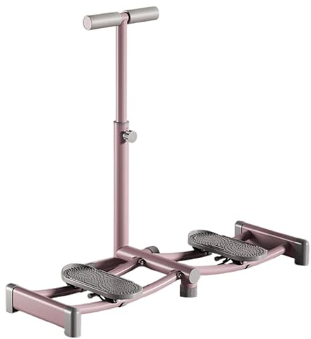 Bentränare, 2-i-1 fitnessstegare med bänk, bäckengolv, muskeltränare, konditionsmaskin för kroppsbyggande och rumpformning (rosa)