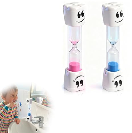 Jetstream 2 pezzi clessidra bambini set, clessidra 2 minuti, clessidra spazzolatura denti bambino, timer spazzolatura denti bambino, timer per uova, per giochi, esercizio, studio, spazzolatura (blu