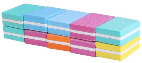 FOYTOKI Bloques Esponja para Uñas 10 Piezas Mixtas Limas de Uñas Profesionales Cuadradas Herramienta para Decoración y Reparación de Pulidor Portátil para Manicura y Color Color Aleatorio