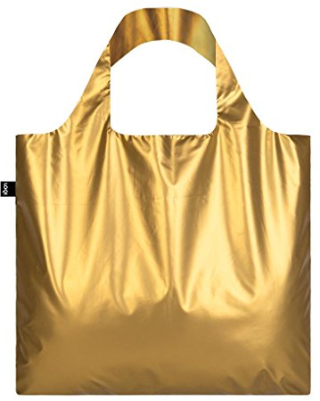 METALLIC, Matt Gold. Bag: LOQI BAG: Ich wiege 55 g. Ich kann 20 kg tragen. Ich bin wasserabweisend. Ich bin aus Polyester