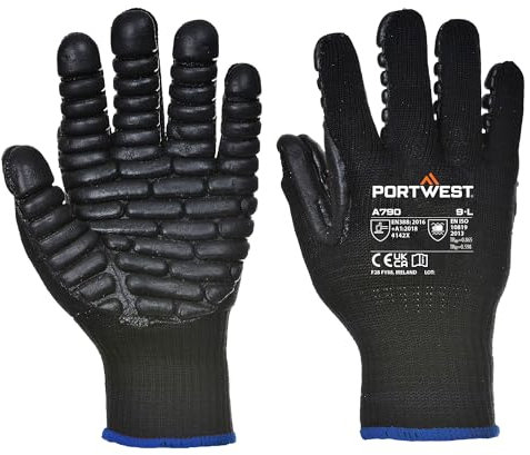 Portwest Gant anti-vibrations A790BKRXXL, noir, taille XXL