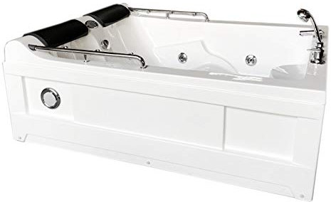 grafica ma.ro srl Whirlpool Bathtub, 170x132 cm, 2 Persons, White, Acrylic, Alcove Installation, Chromotherapy