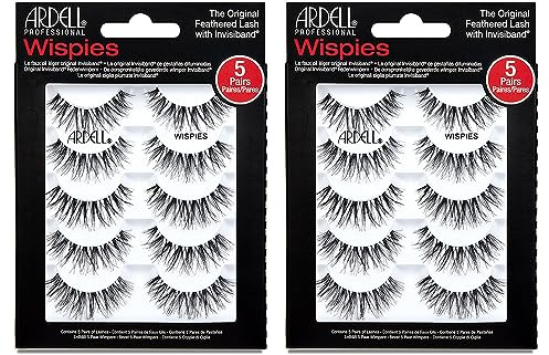 Ardell False Eyelashes Wispy Lashes, Easy Application, Natural Look, Reusable - Black, 2 Pack