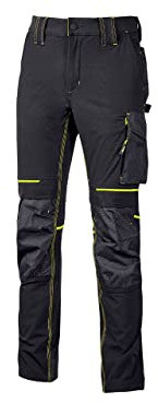 U-Power - Pantalon de Travail Slim Fit Noir Atom 3XL - Noir