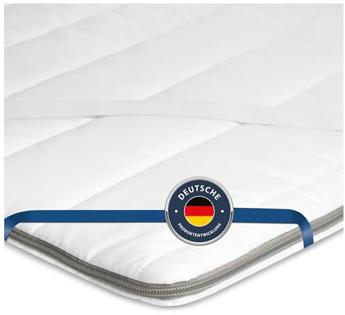 BMM Surmatelas 200 x 200 cm Classique Basic Niveau de fermeté H2 Souple/Surmatelas en Mousse Froide certifié Öko-Tex/Surmatelas orthopédique/Hauteur 4 cm/Conception Allemande