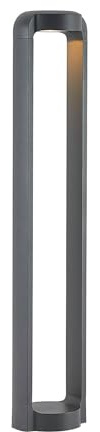 Lucande LED LED-utomhuslampa 'Habsa' (modern) i Svart av aluminium/grå zink (1 lamor, glödlampor ingår) - Väglampa, pollare, vägbelysning, sockellampa