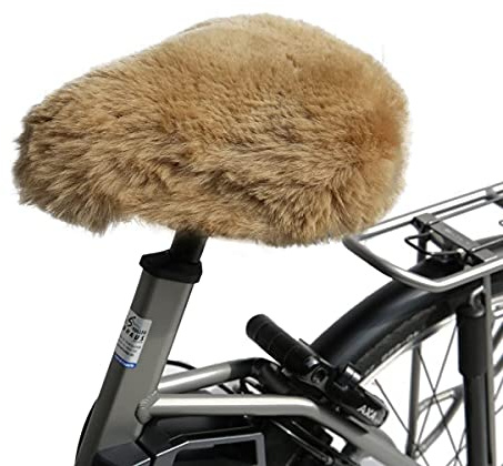 Hollert Peau de Mouton Housse de Selle de Vélo Cappuccino Fourrure Mérinos Mouton