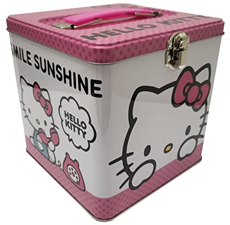 The Tin Box Company XL Storage Tin with Handle, Hello Kitty