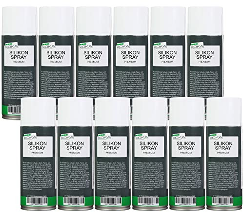 KOKA Silikonspray glidmedel smörjmedel gummivård (12 x 400 ml)