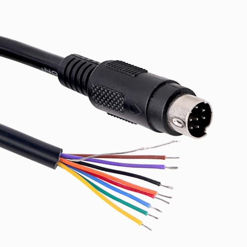 Mendouconert Mini DIN 8 Pin Male to Bare Wire End Adapter Cable, MD8 Connector Pigtail for DIY and Repair (3mtr)