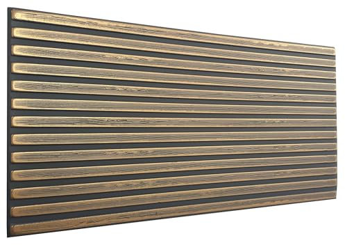 Lot de 6 panneaux 3D en polystyrène - Panneaux de plafond XL - Panneaux muraux - Décoration, imitation lamelles en polystyrène doré - Revêtement mural - 3 mm d'épaisseur - 100 x 50 cm - 3 m² - 3 m² -