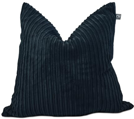 rucomfy Extra Large Adult Floor Cushion - Soft Corduroy - Navy | Plush & Supportive Floor Cushion - Perfect For Lounging - Reading Or Extra Seating - Premium Durable Fabric - 70x70cm