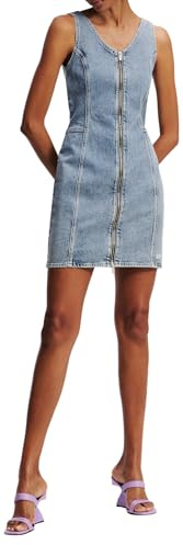 KARL LAGERFELD JEANS Donna V-Neck Denim Dress Azzurro chiaro vintage XL