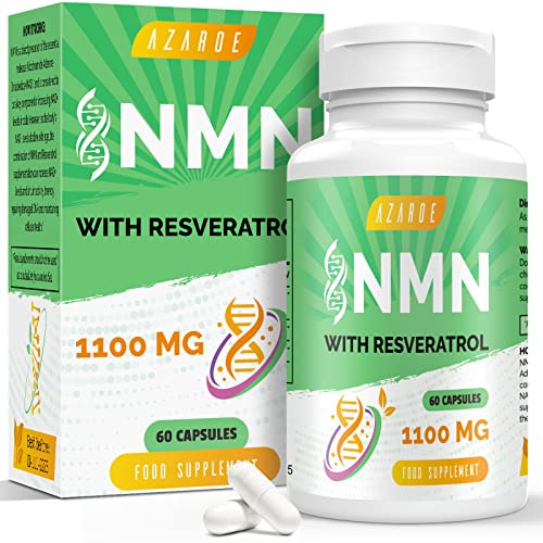 NAD+ Trans-Resveratrol 1100mg – Advanced Formula for Enhanced Performance & Vitality (60 Count (Pack of 1))
